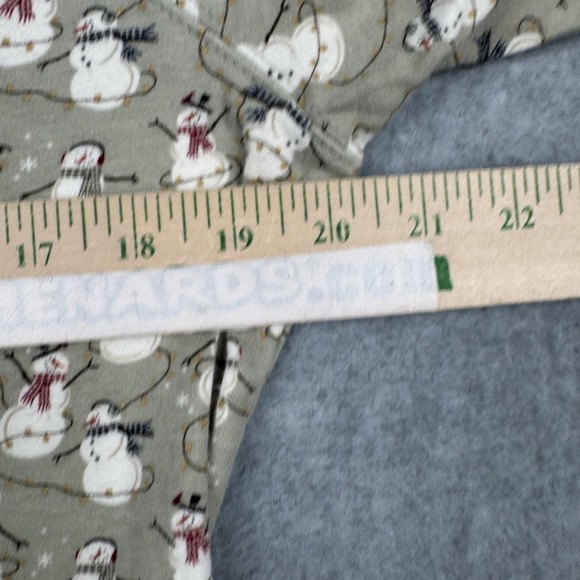 Croft & Barrow Shirt Womens L Green Mock Turtleneck Snowman Holiday Christmas - Picture 8 of 9